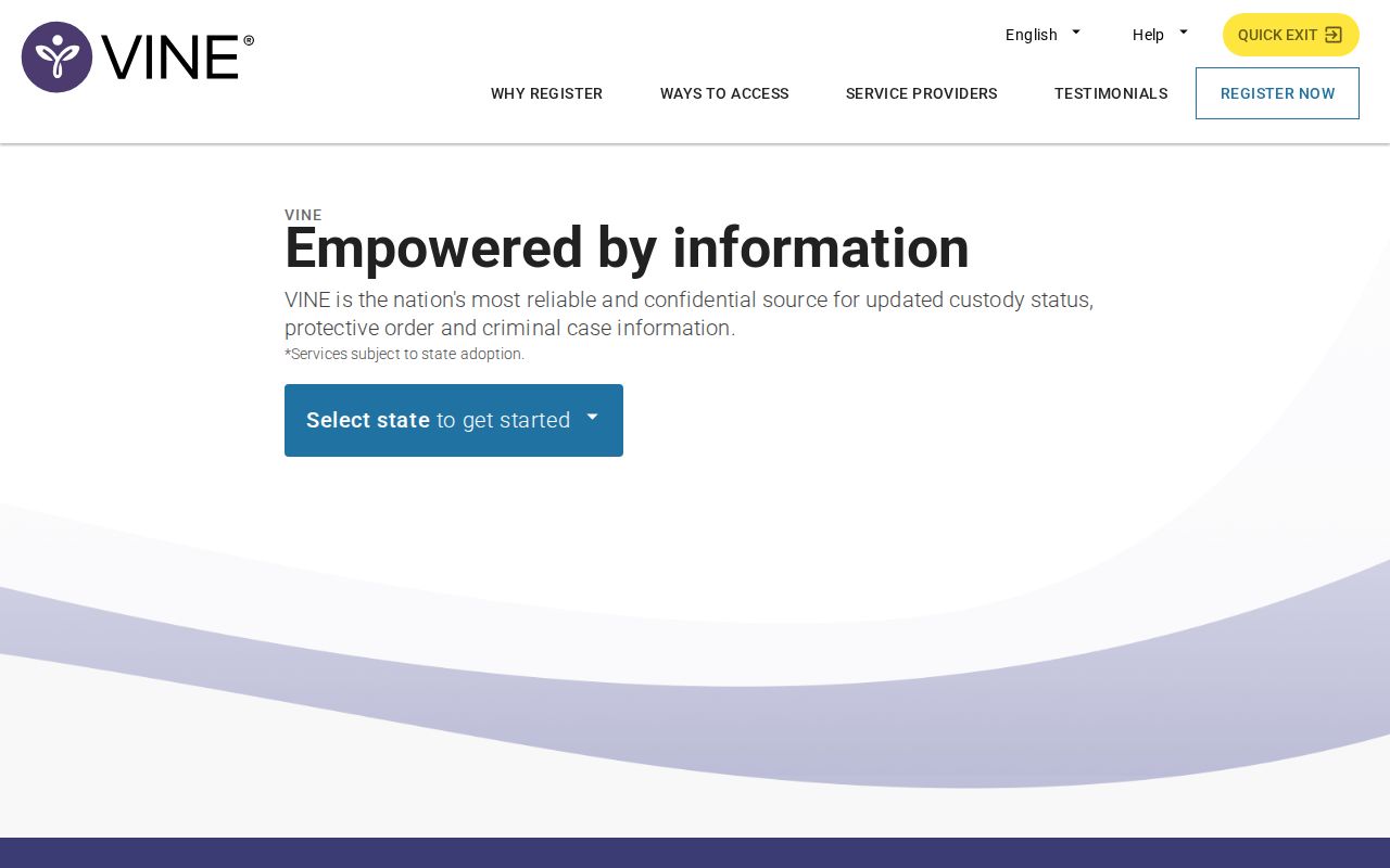 VINELink search interface for an Ontonagon County custody check